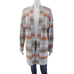 Drew Womens Chevron Print Open Front Cardigan Multicolor Size S